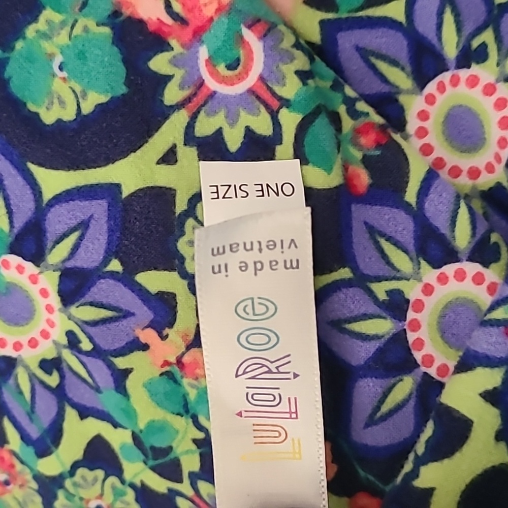 Pastel Floral Green Blue Pink White Floral One Size (OS) LuLaRoe Leggings
